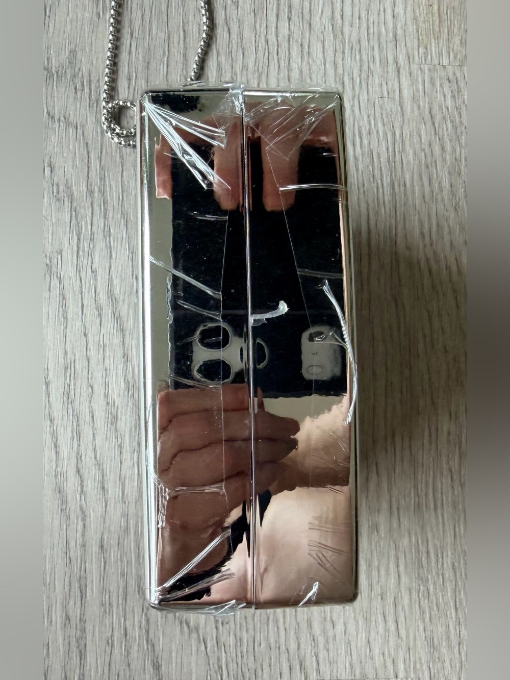 SEALED Source Unknown Silver Chanel Inset Crystal Perfume Bottle Clutch on Chain - Picture 8 of 15